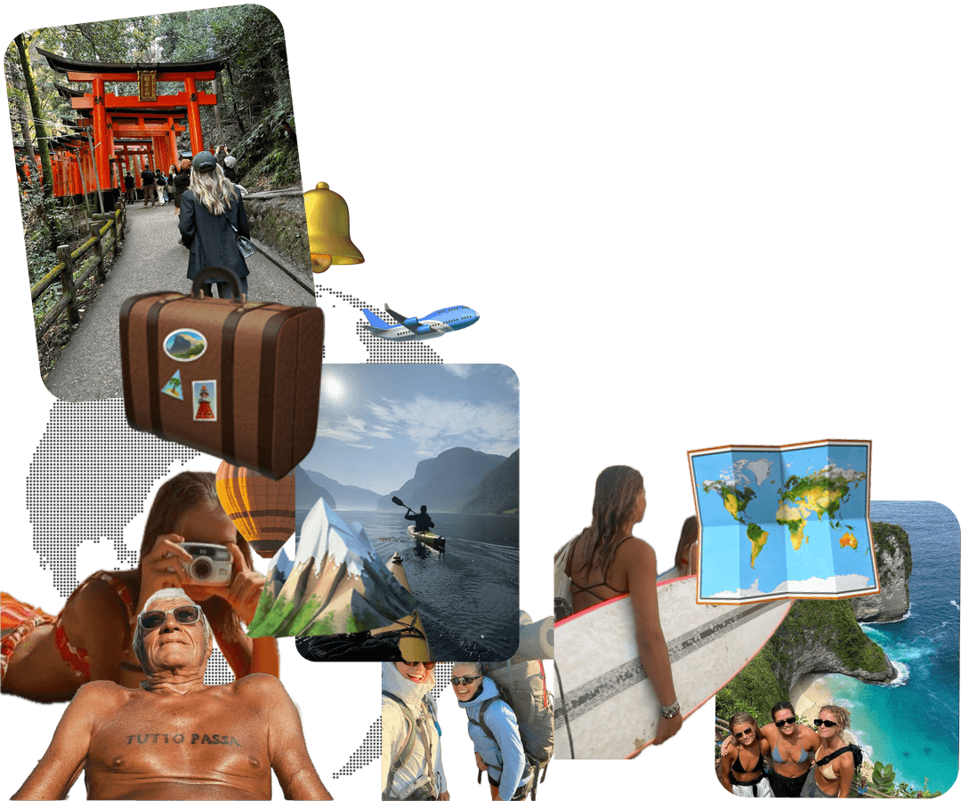 Collage of travel destinations