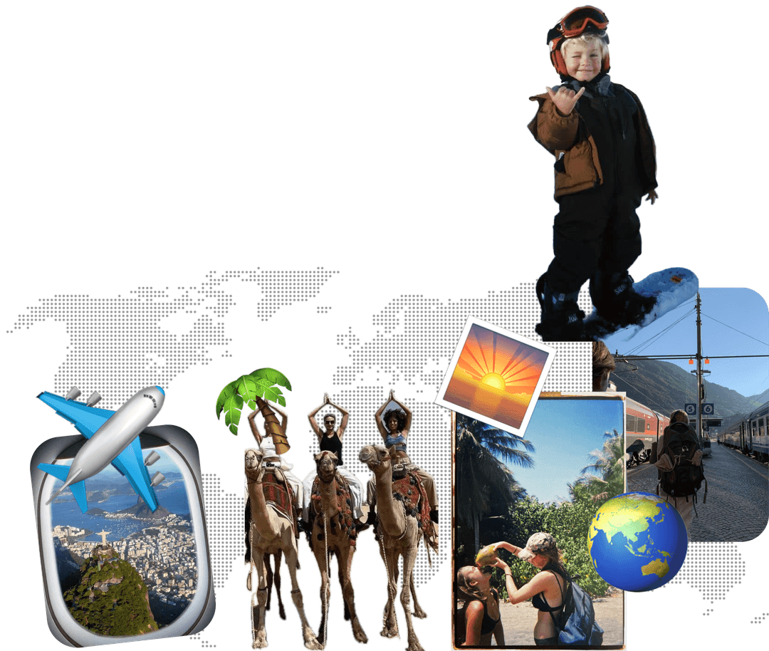 Collage of travel destinations